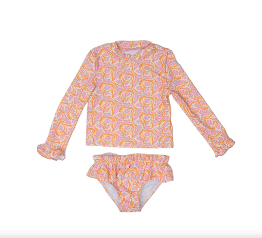 Panama Two Piece Swim - Pink & Orange Floral