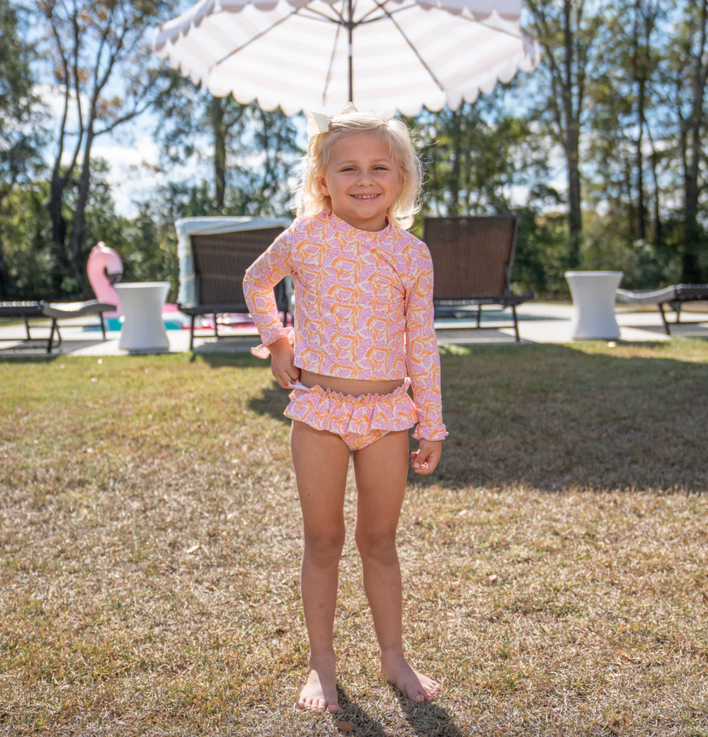 Panama Two Piece Swim - Pink & Orange Floral