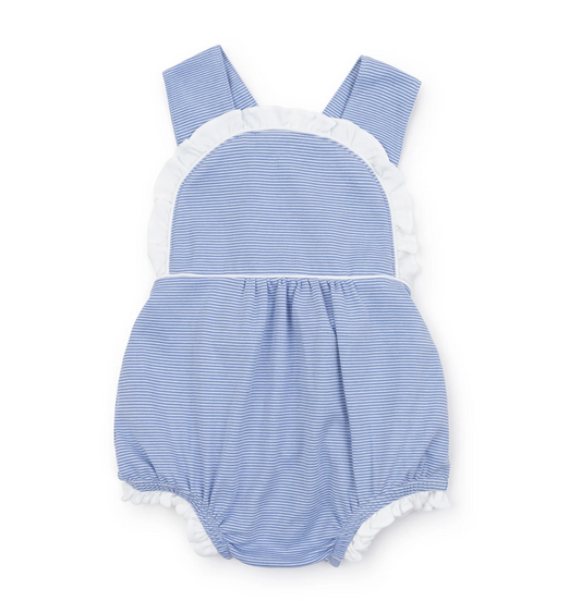 Lila and Hayes Blue and White Stripe Bubble