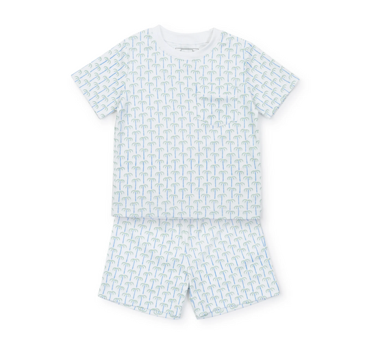 Blue Pacific Palms Short Set