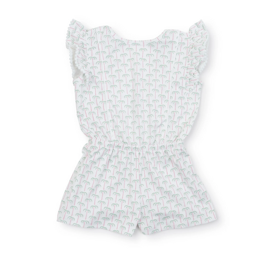 Lila and Hayes Romper - Pink Pacific Palms