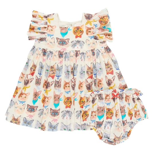 Pink Chicken Cool Cats Elsie Dress Set