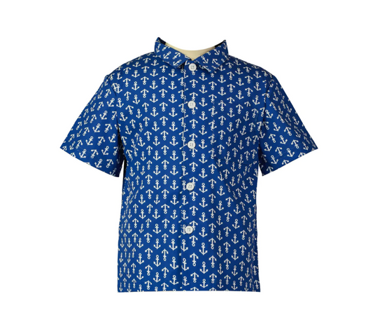 Boy's Button Down Anchor Shirt