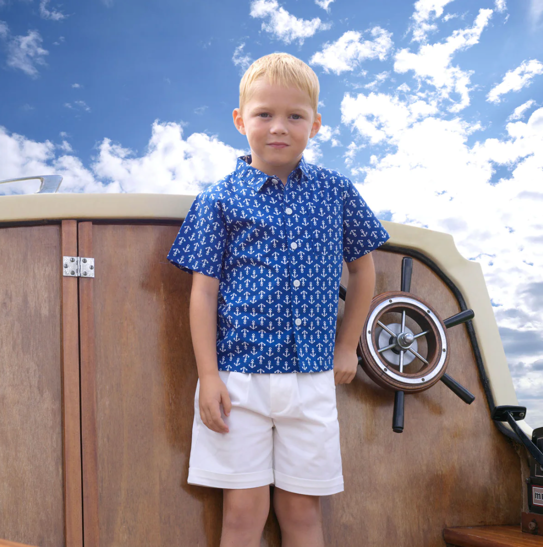 Boy's Button Down Anchor Shirt