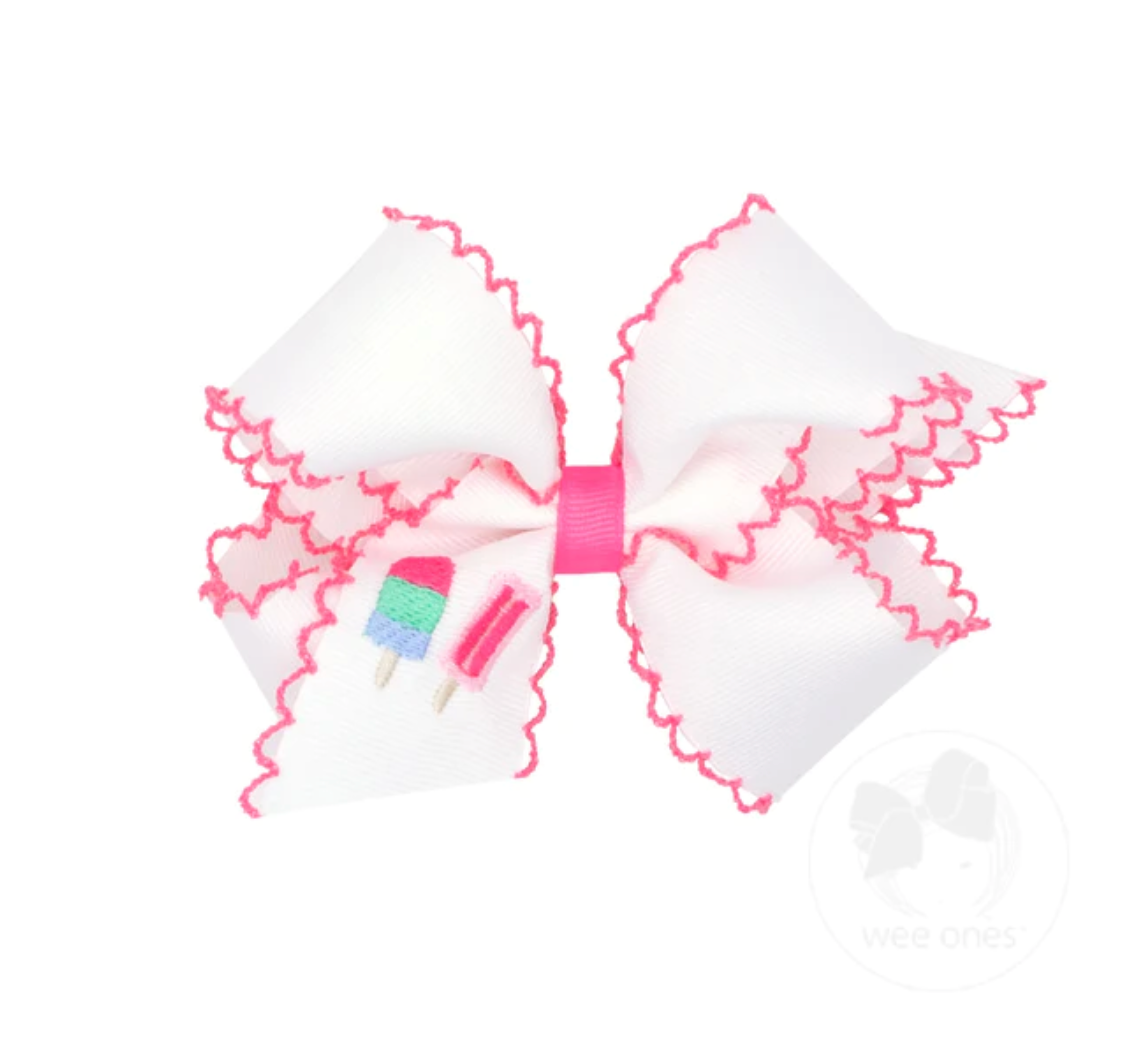 Bow with Popsicle Embroidery