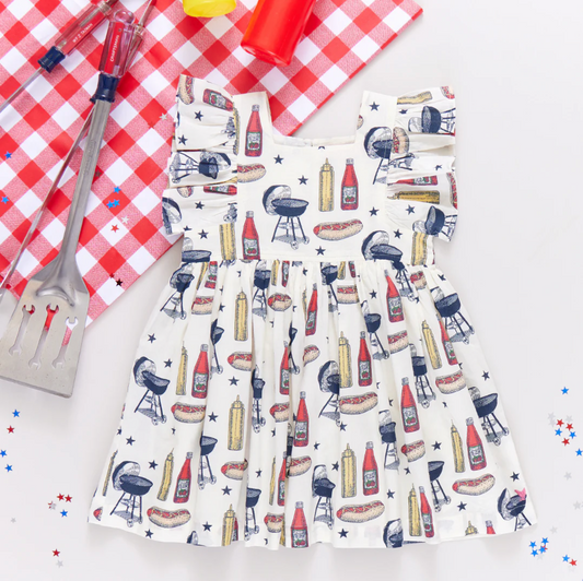 Pink Chicken Grilling Out Elsie Dress