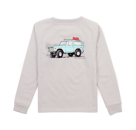 Properly Tied Boys 4x4 Ice Grey Long Sleeve