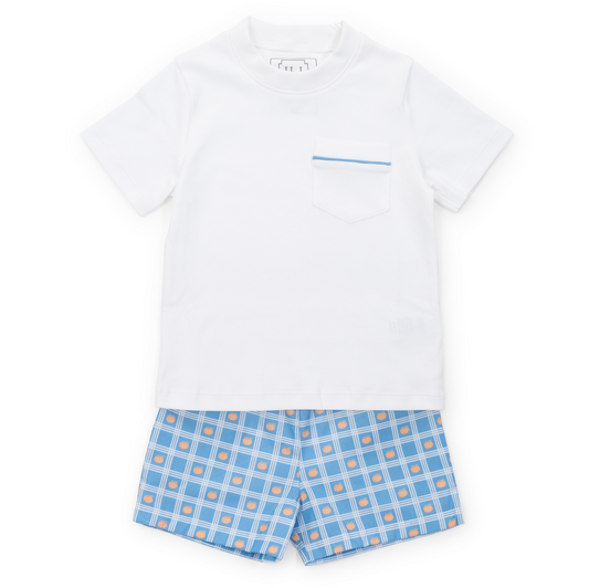 Lila and Hayes Pumpkin Plaid Short Set