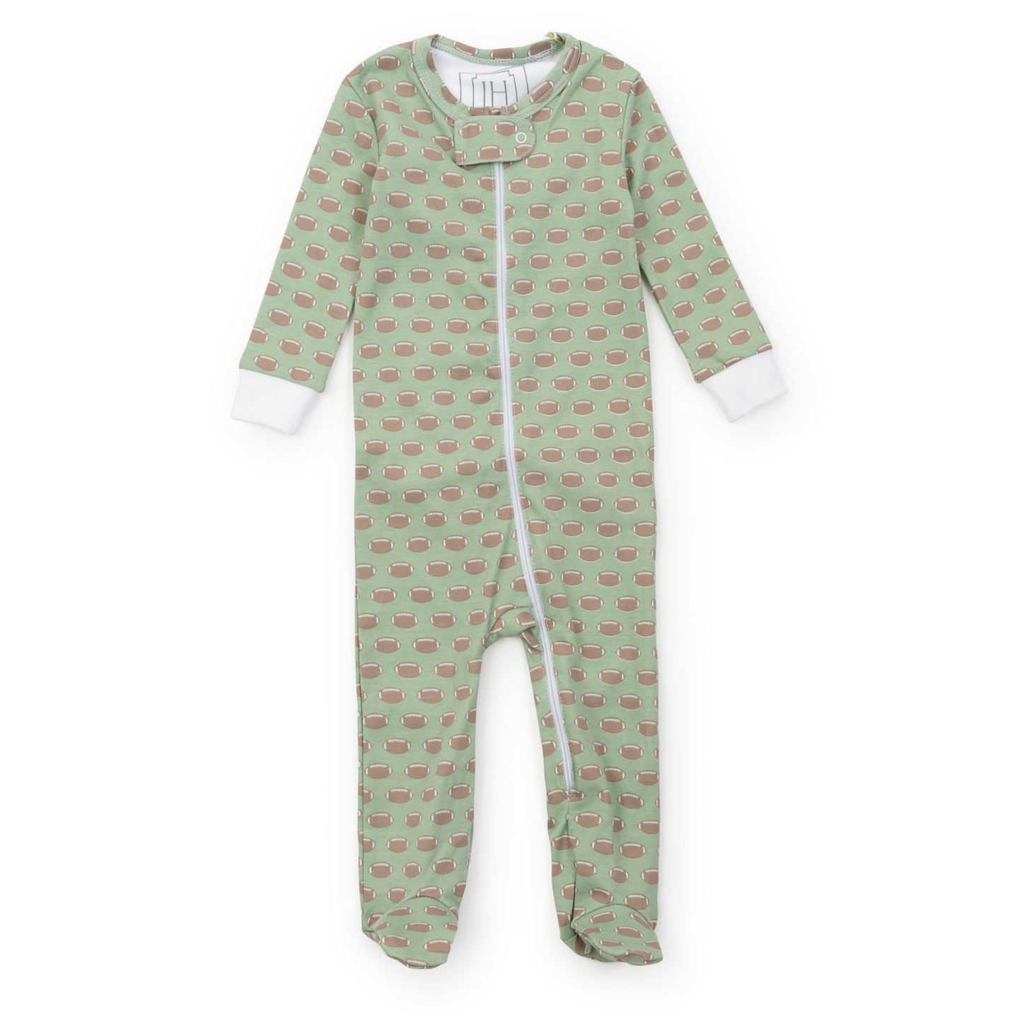Lila and Hayes Football Zipper Pajamas