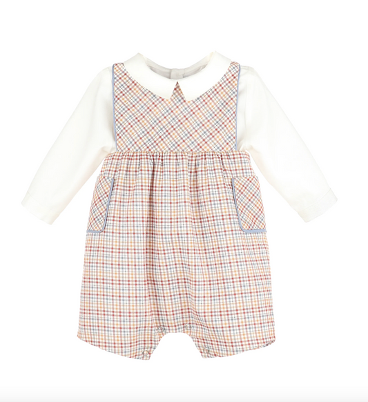 Boys Maple Checks Shortall Set