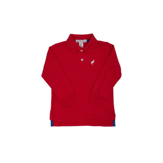 Long Sleeve Prim & Proper Polo & Onesie - Richmond Red