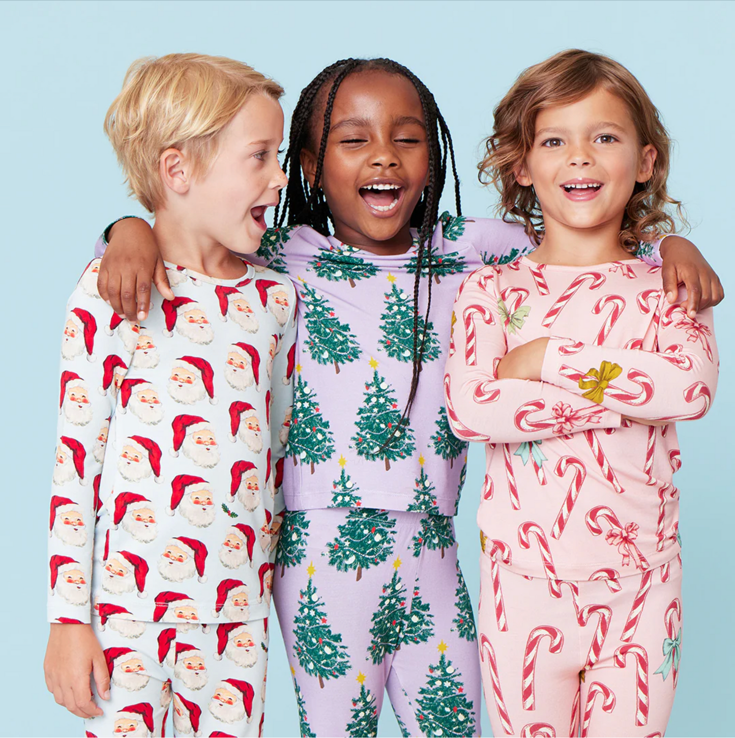 Pink Chicken Purple Flocked Tree Bamboo PJ Set