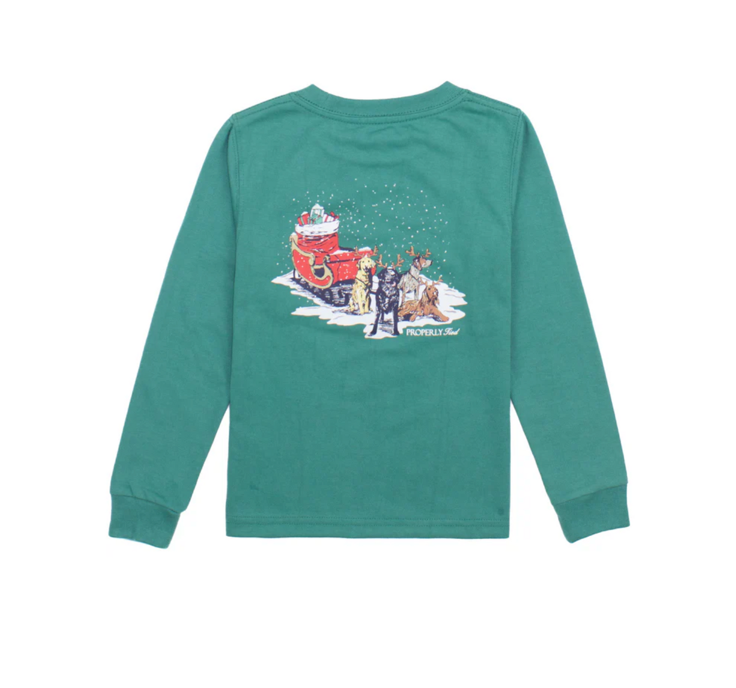 Properly Tied Boys Sleigh Dogs Long Sleeve - Teal