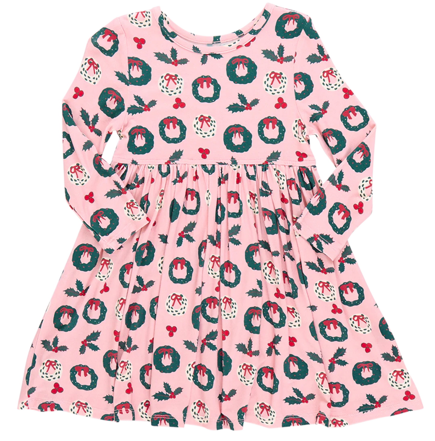 Pink Chicken Wreaths and Holly Bamboo Dress
