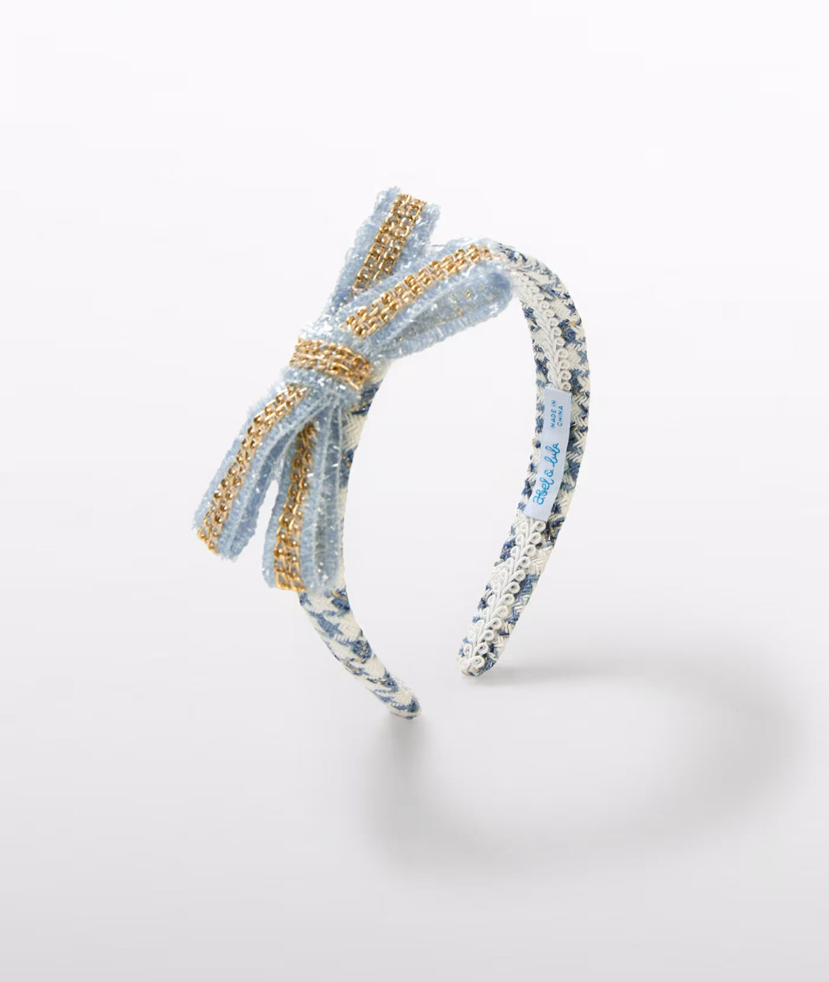 Blue Houndstooth Headband