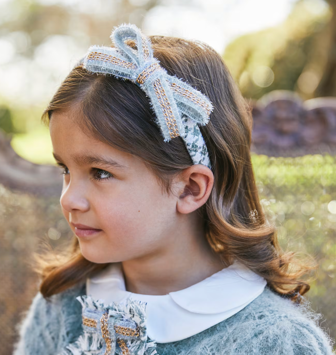 Blue Houndstooth Headband