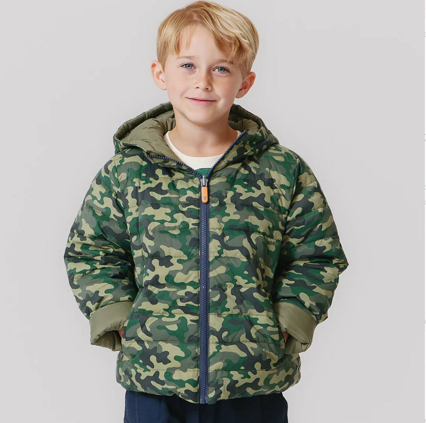 Pink Chicken Army Green Camo Reversible Jacket