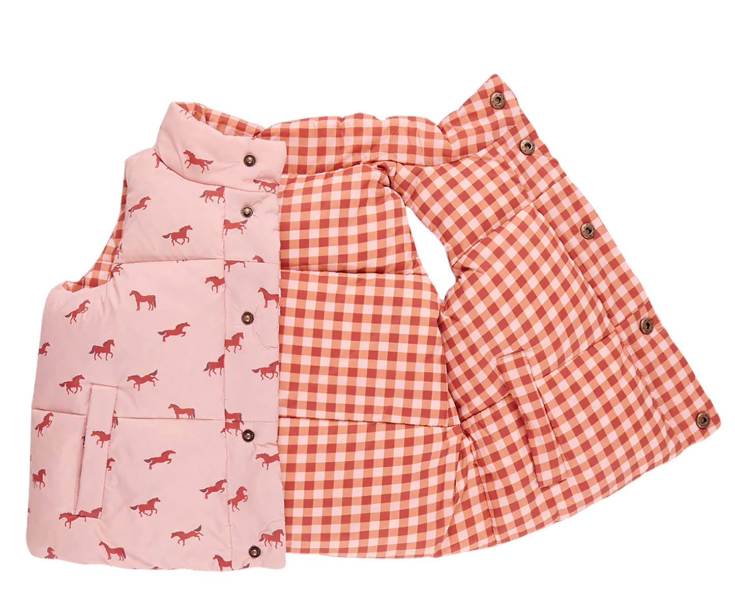 Pink Chicken Pink Horse Puffer Vest