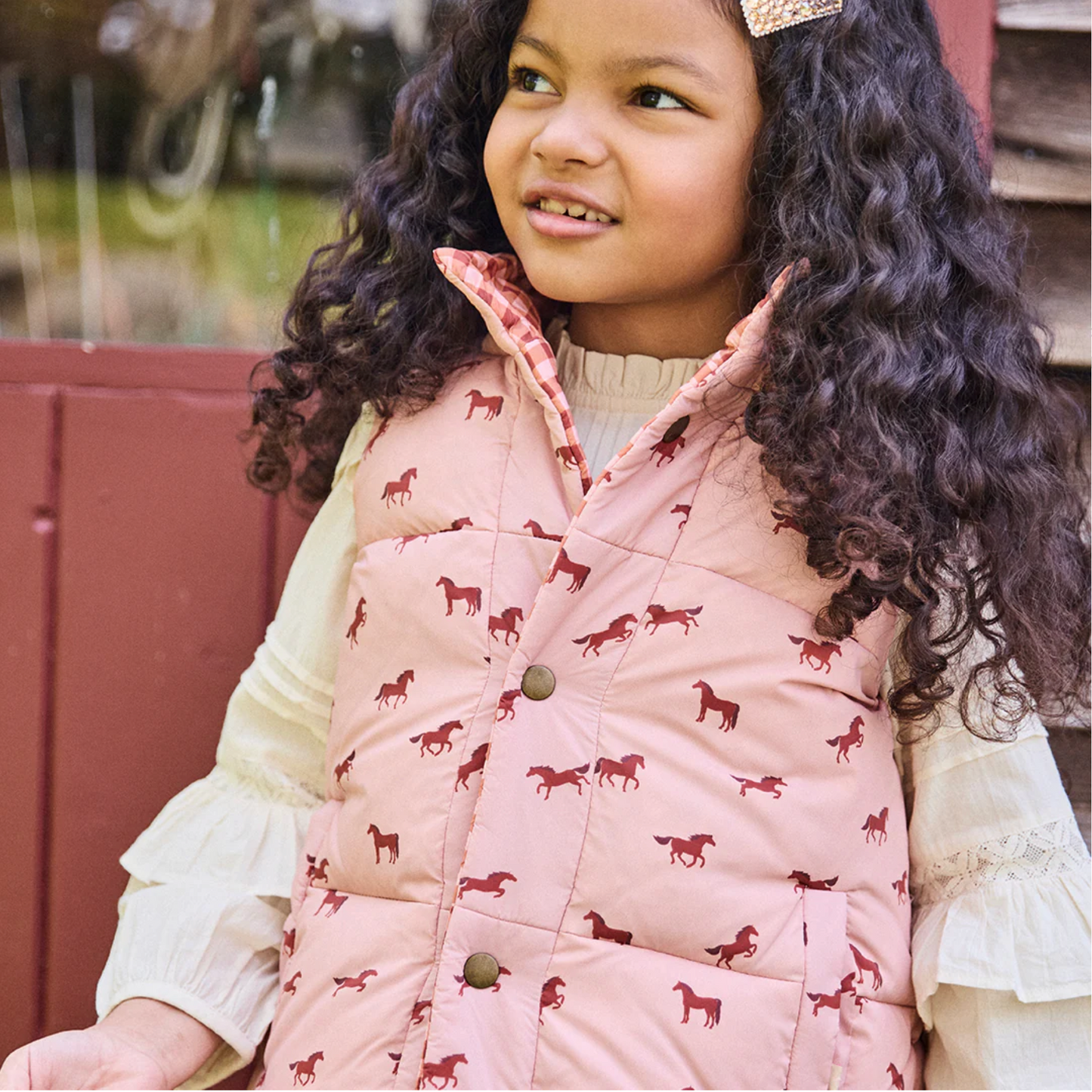 Pink Chicken Pink Horse Puffer Vest