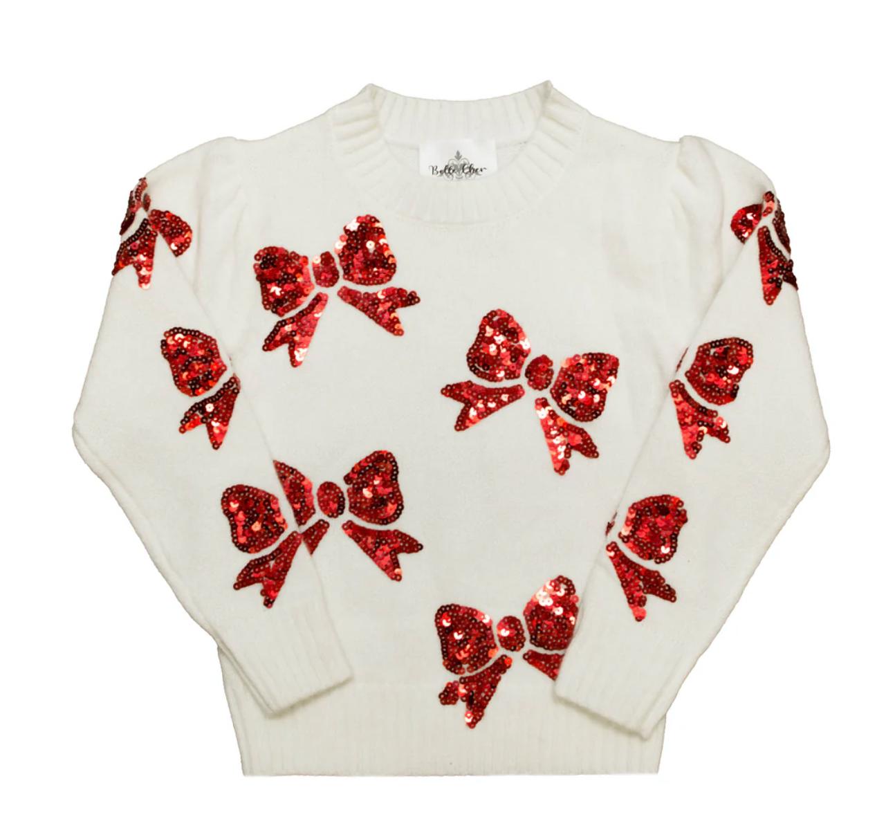 Red Bows Cream Sweater