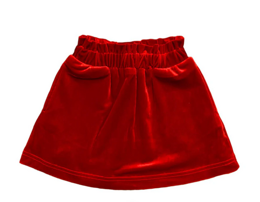 Belle Cher Red Velvet Skirt