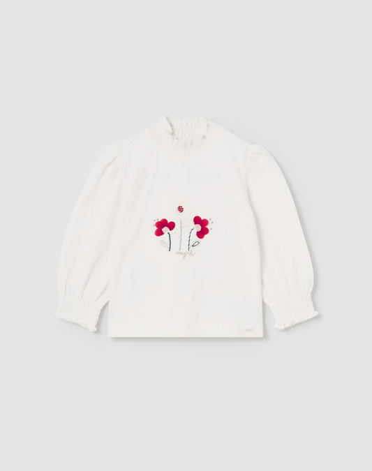 Mayoral Baby Girl Flower Turtleneck