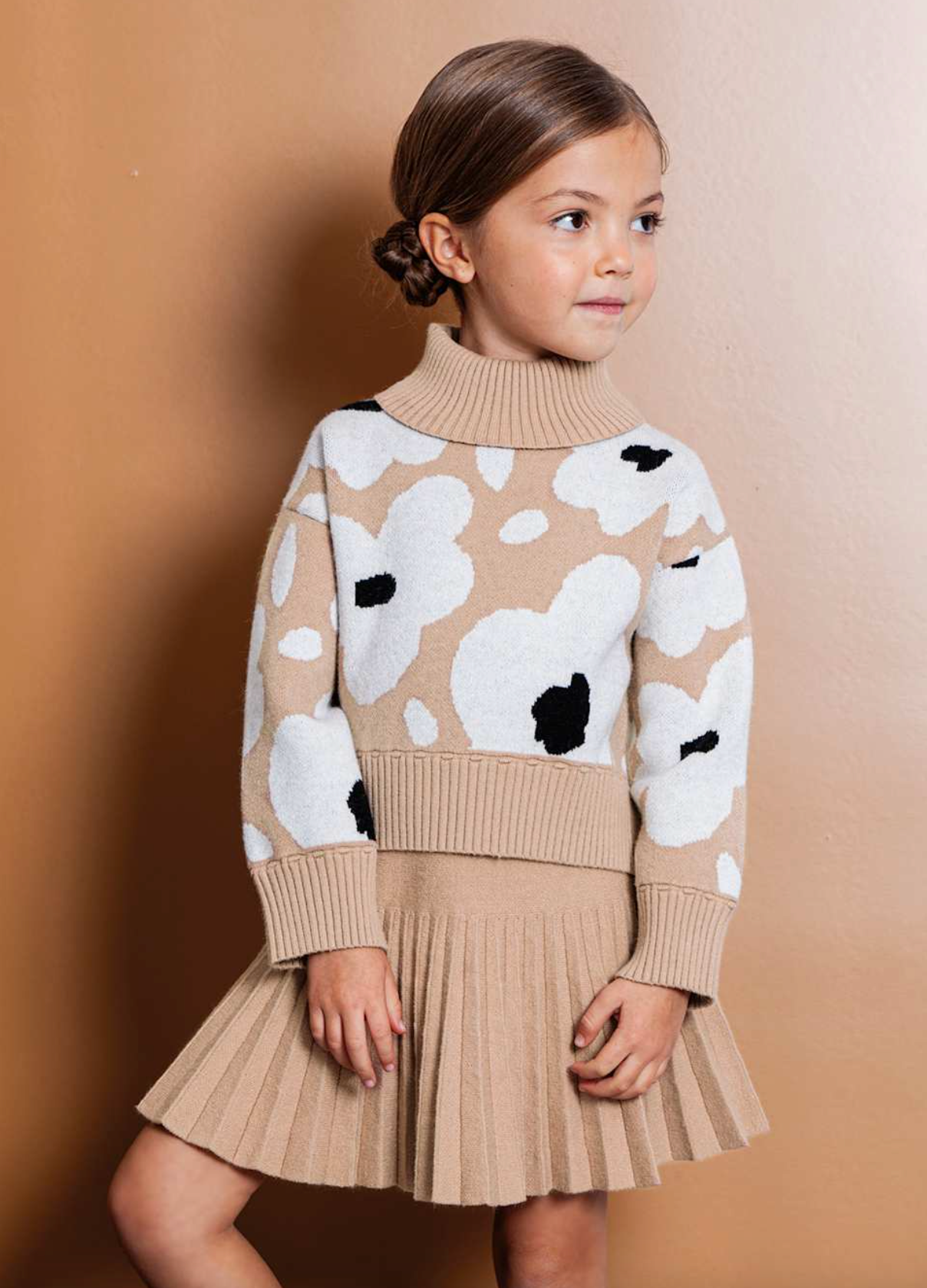 Pleated Knit Skirt Set