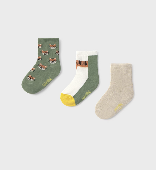 Mayoral Boys 3-Pack Socks - Tigers Print