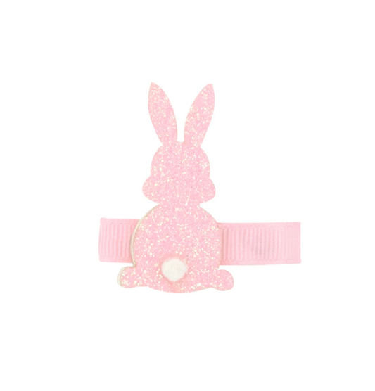 Glitter Bunny Hair Clip - Pink