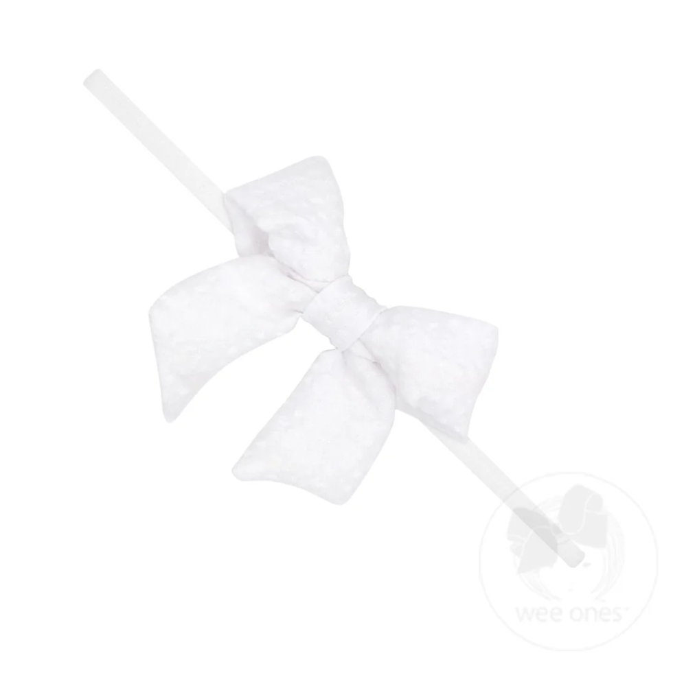 Mini Seersucker Fabric Bowtie Headband - Multiple Color Options