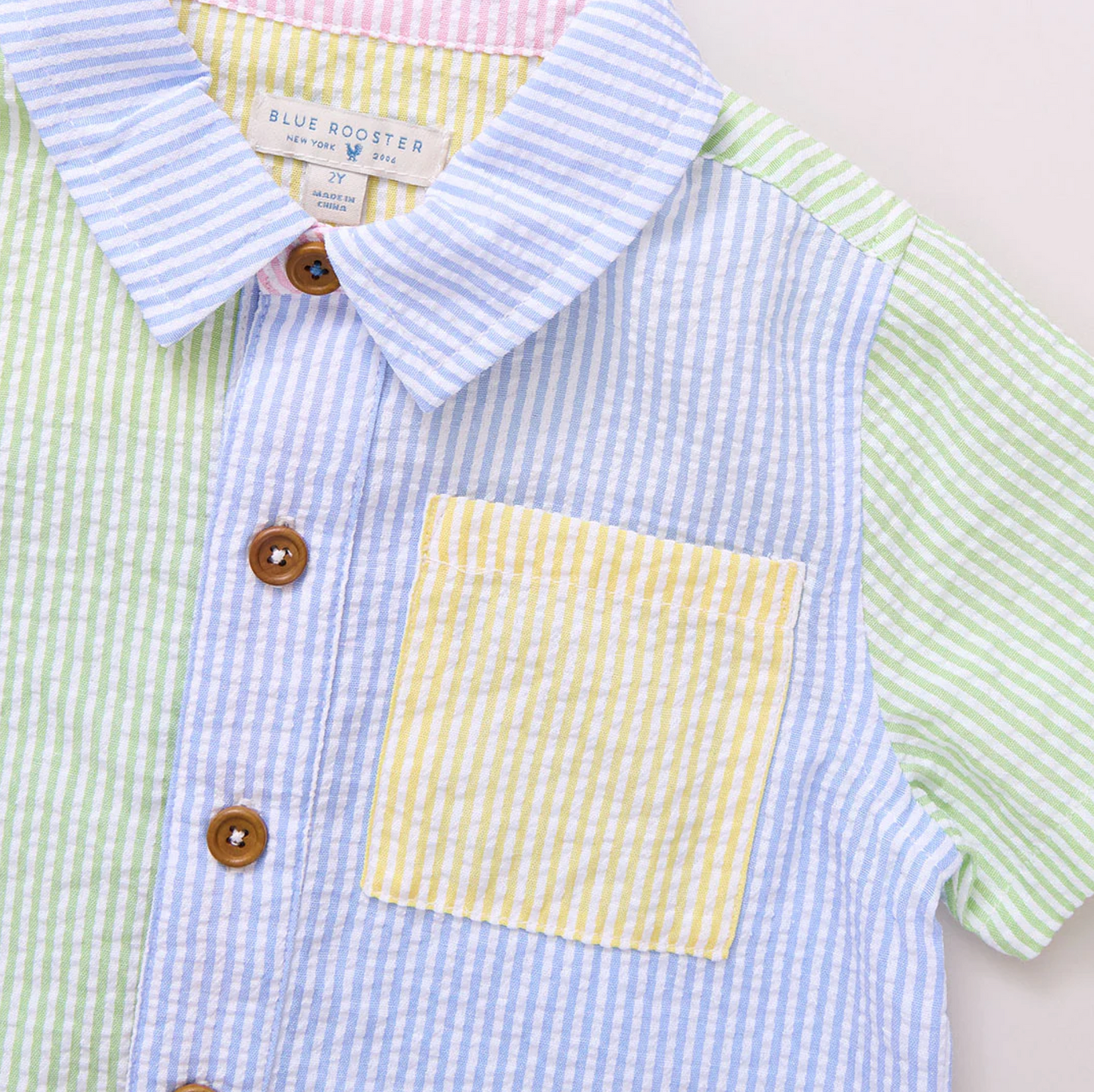 Boys Jack Shirt - Color Block Seersucker