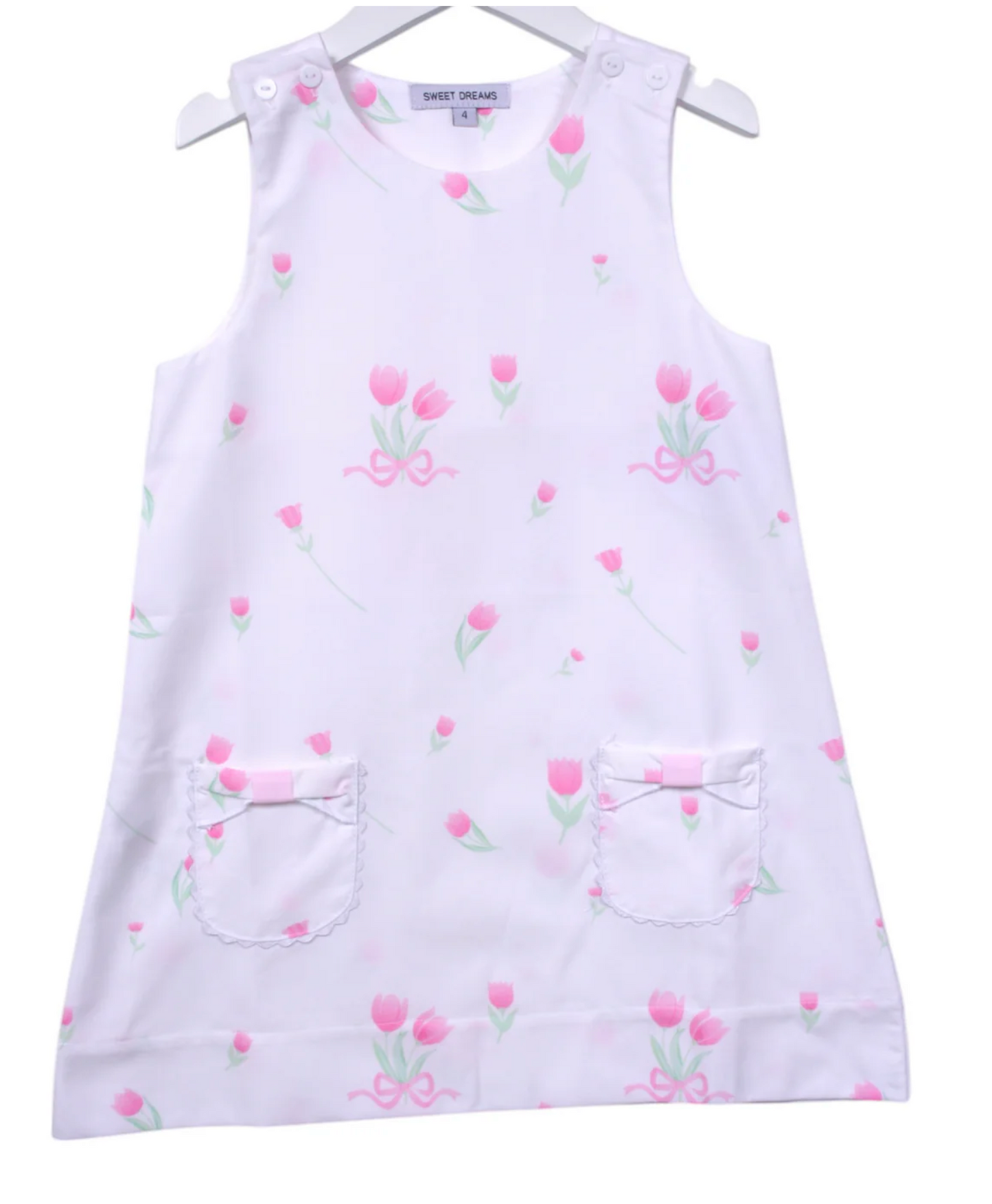 Sweet Dreams Pink Tulip & Bows Print Dress