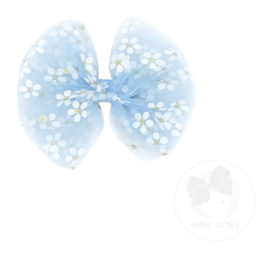 Medium Flower Tulle Bowtie - Multiple Color Options