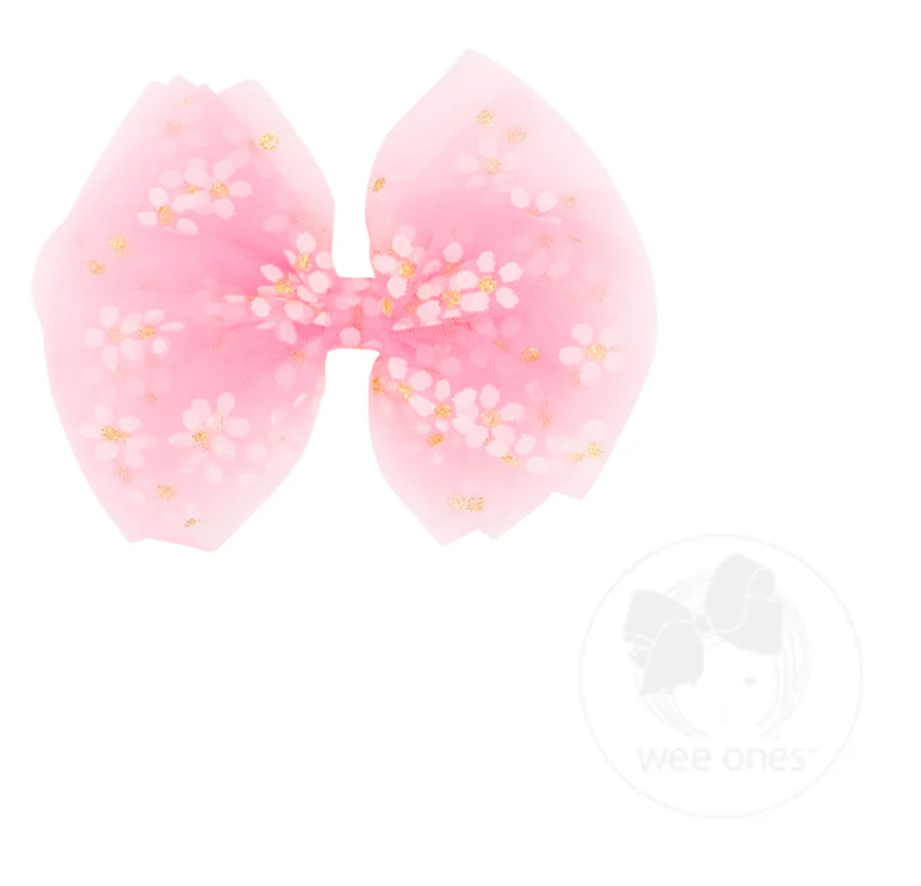 Medium Flower Tulle Bowtie - Multiple Color Options