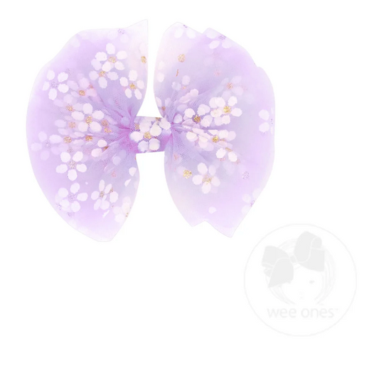 Medium Flower Tulle Bowtie - Multiple Color Options