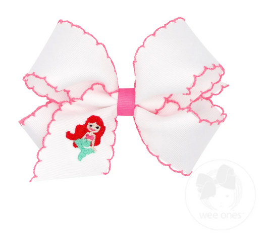 Medium Grosgrain Bow with Mermaid Embroidery