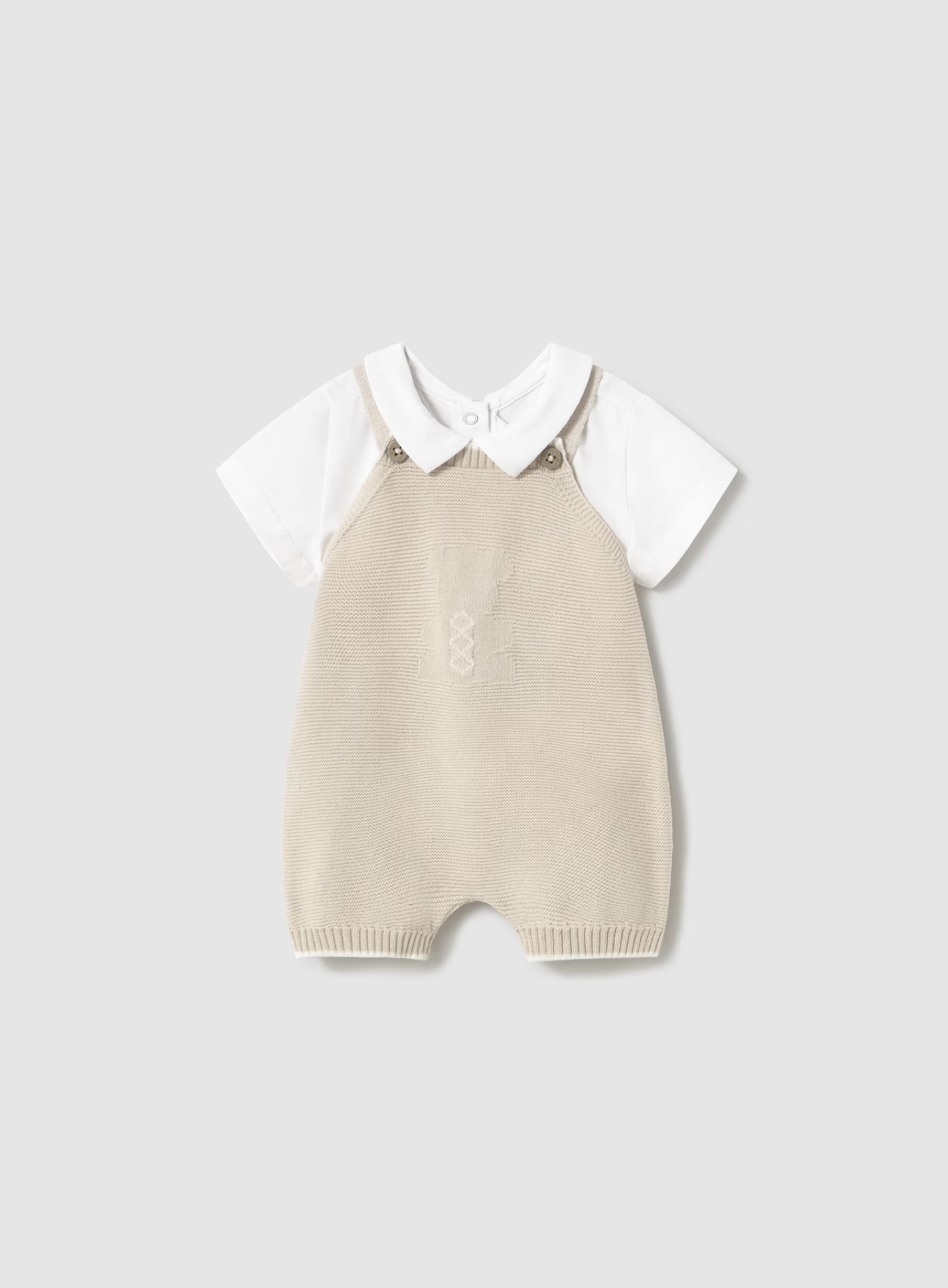 Newborn Knit Dungaree Set with T-Shirt