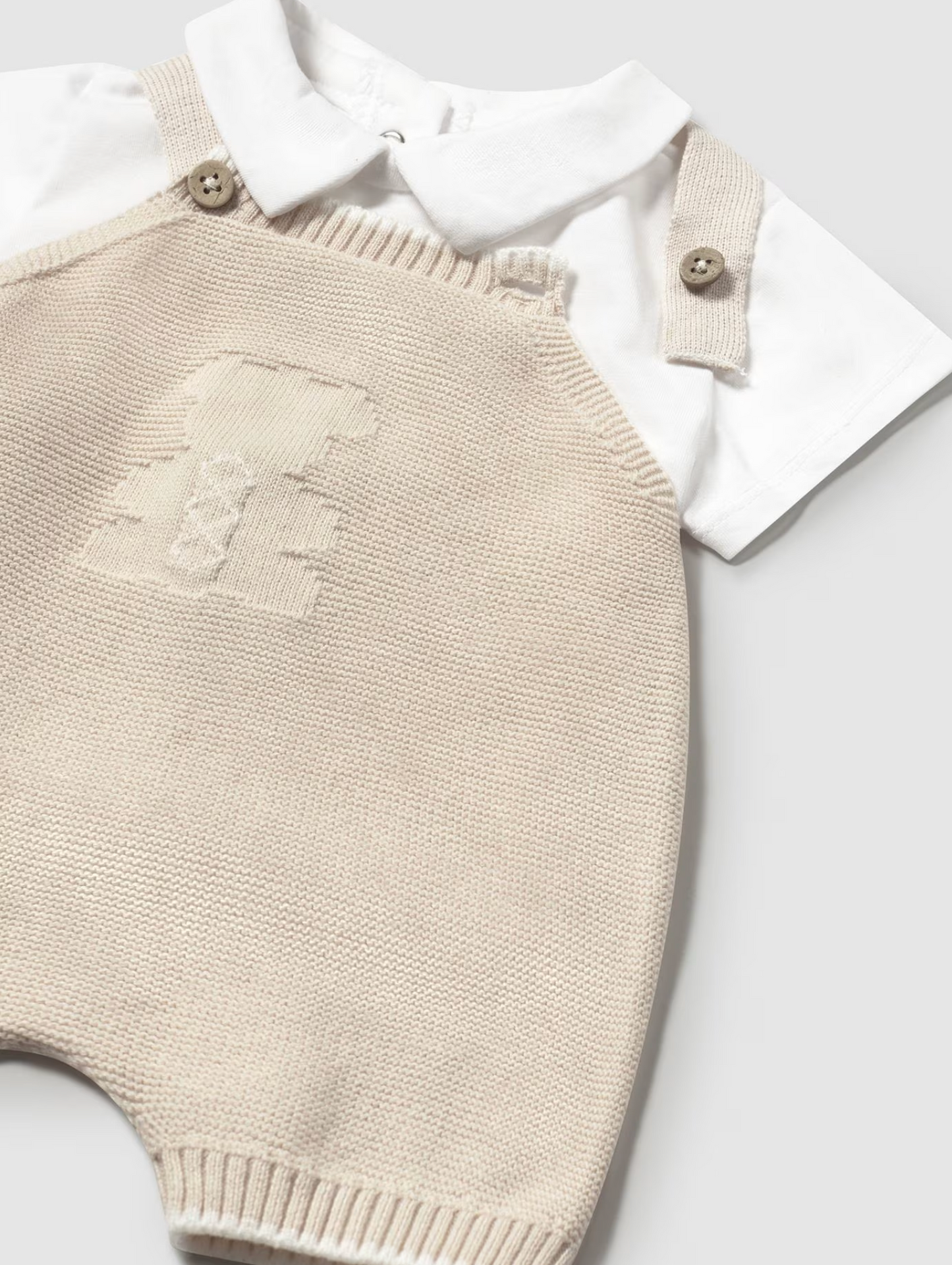 Newborn Knit Dungaree Set with T-Shirt