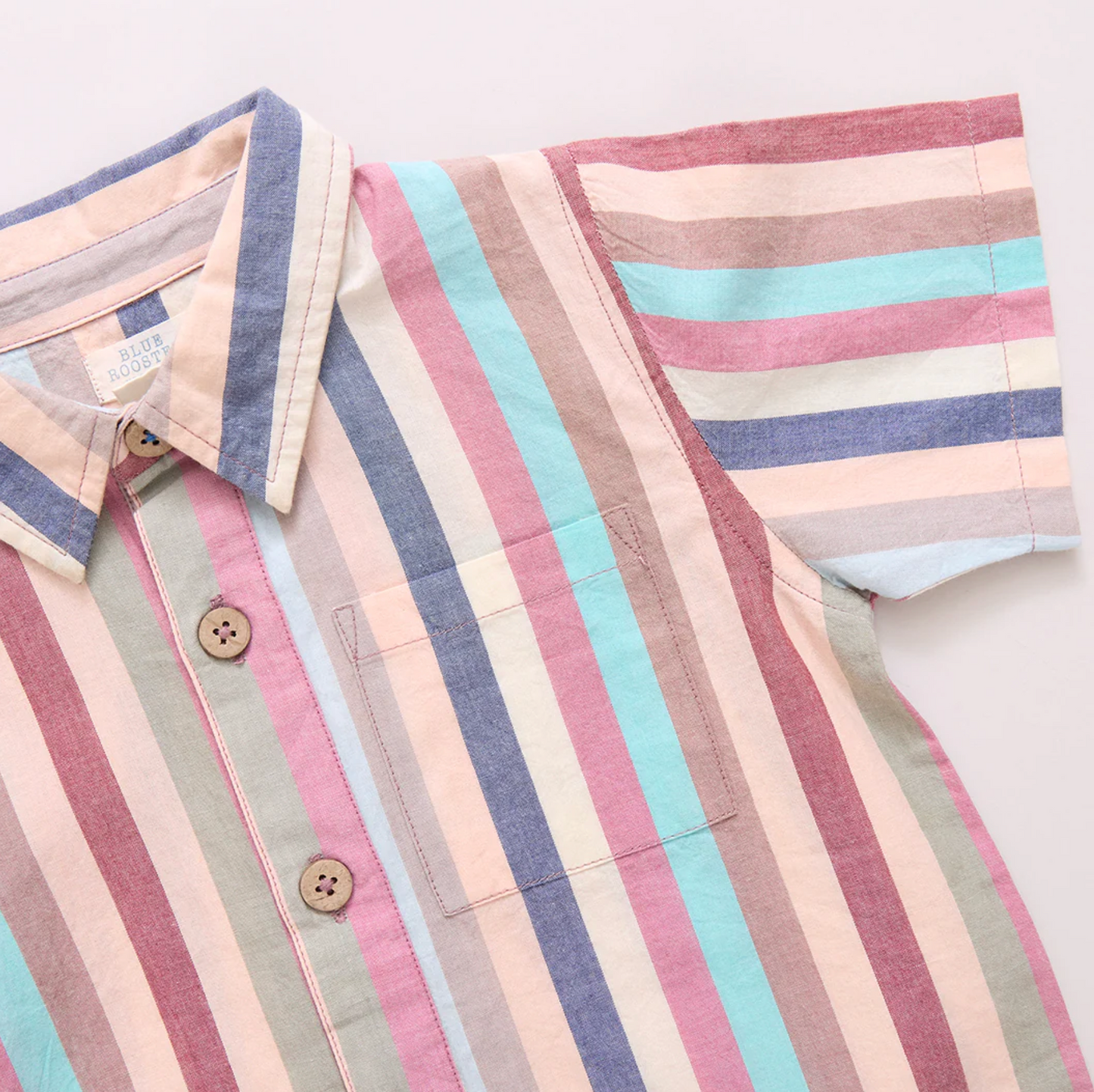 Pink Chicken Boys Jack Shirt - Multi Vintage Stripe