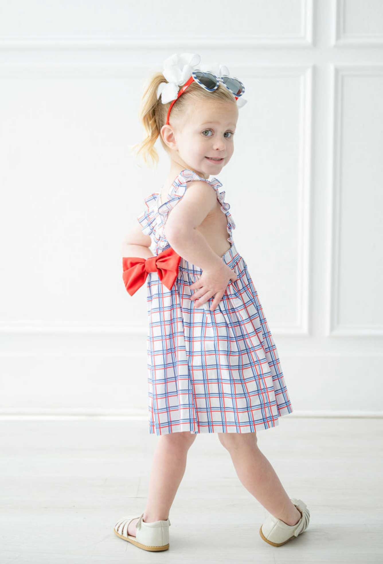 American Plaid Pinafore Dress