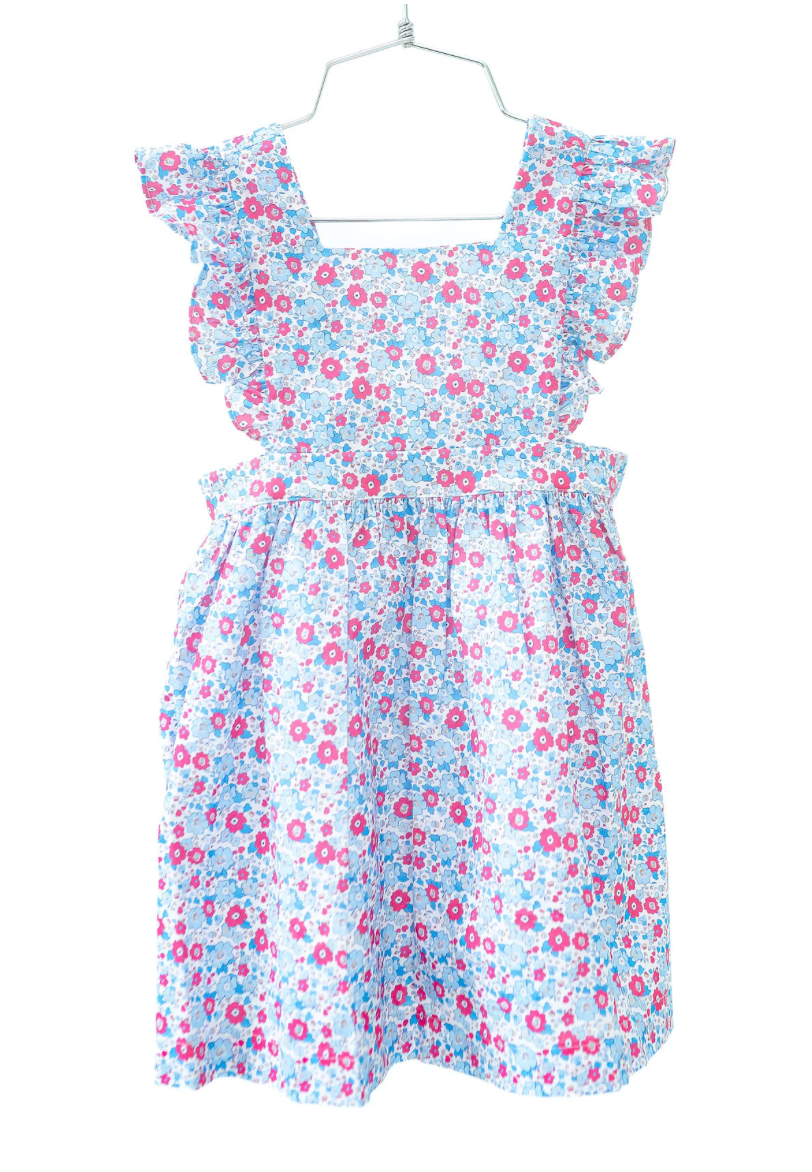 Periwinkle Poppy Floral Pinafore Dress