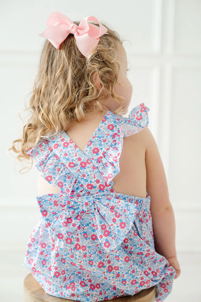 Periwinkle Poppy Floral Pinafore Dress