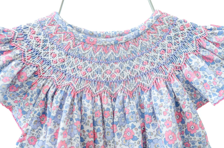 Periwinkle Poppy Floral Smocked Helen Dress