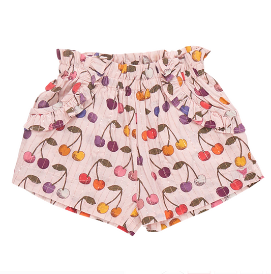 Cloud Pink Cherry Girls Ruffle Theodore Short