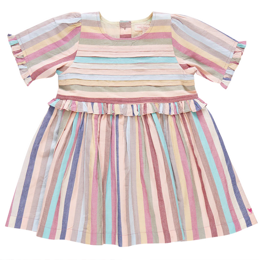 Pink Chicken Girls Raquel Dress - Multi Vintage Stripe