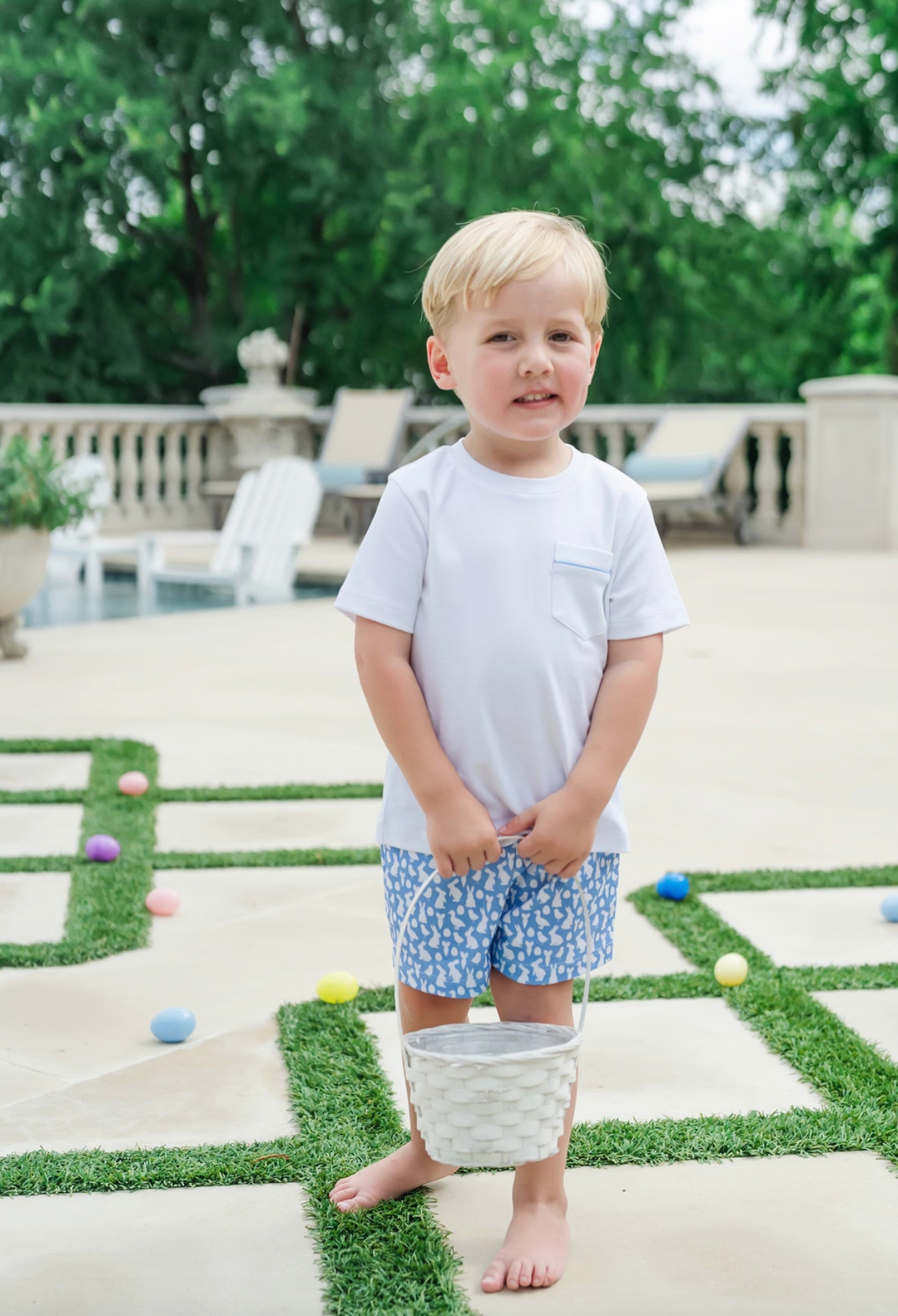 Walker Boys Short Set - Easter Time Blue