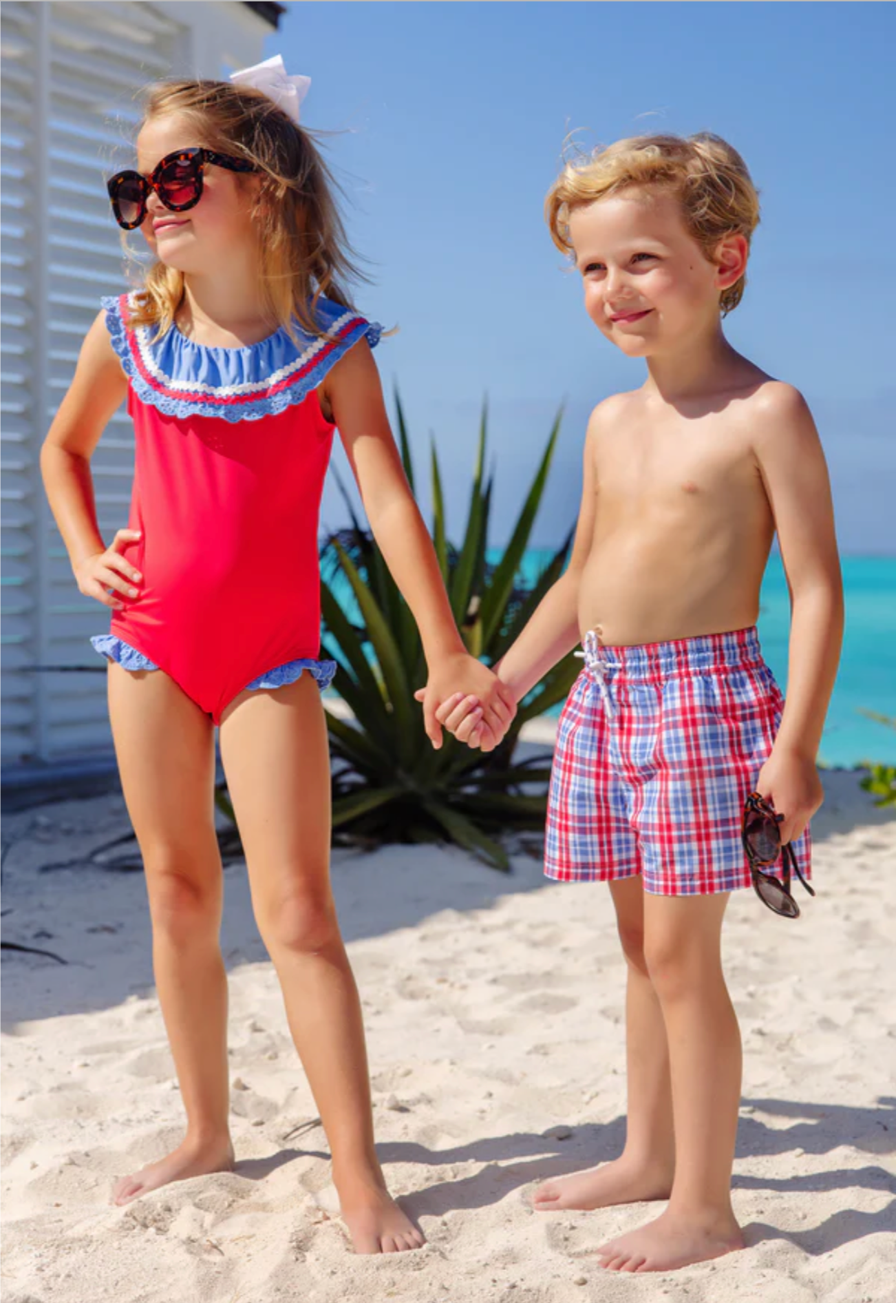 Sandy Lane Swimsuit - Richmond Red with Barbados Blue