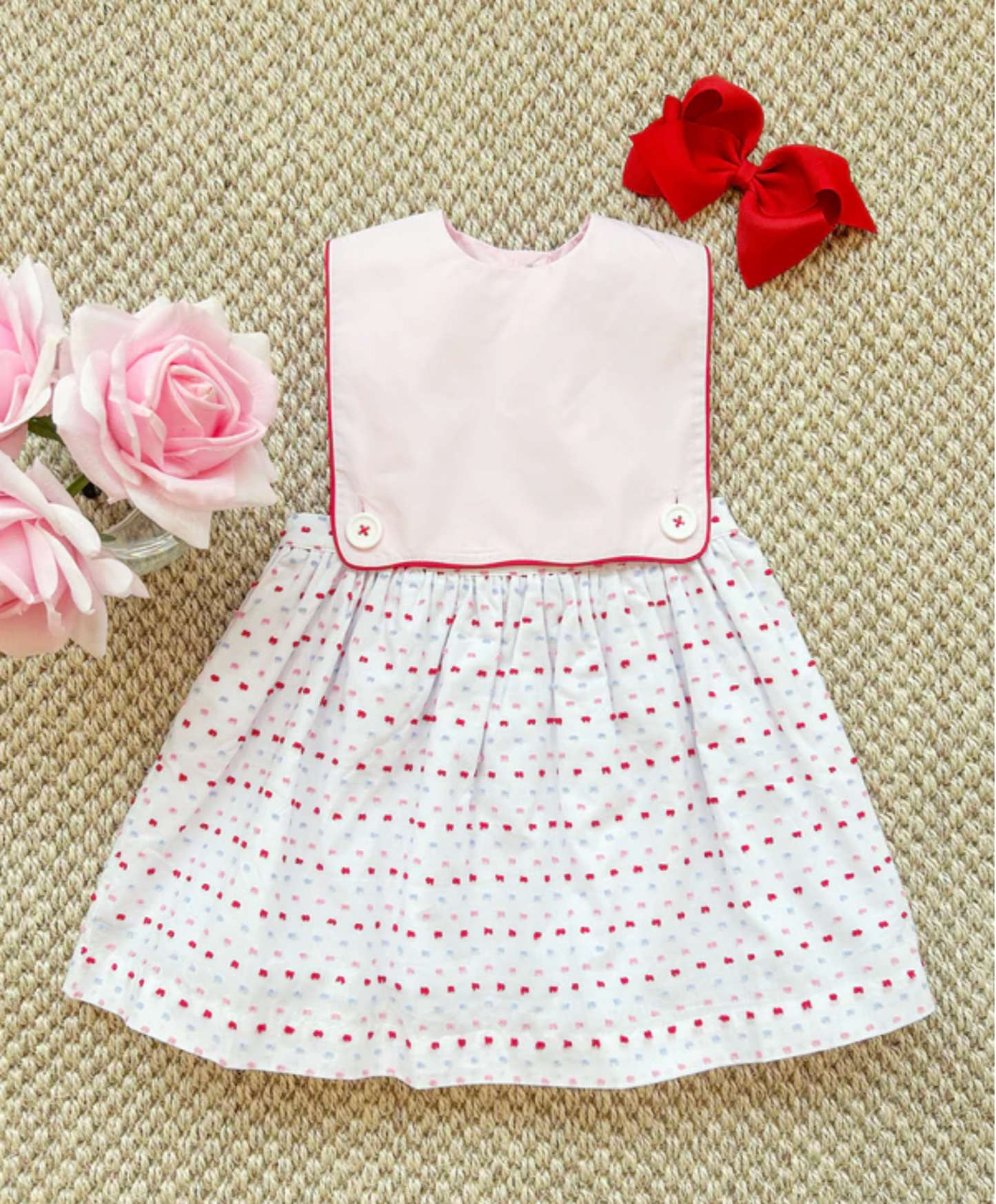 Brady Button-In - Dogwood Dot with Palm Beach Pink