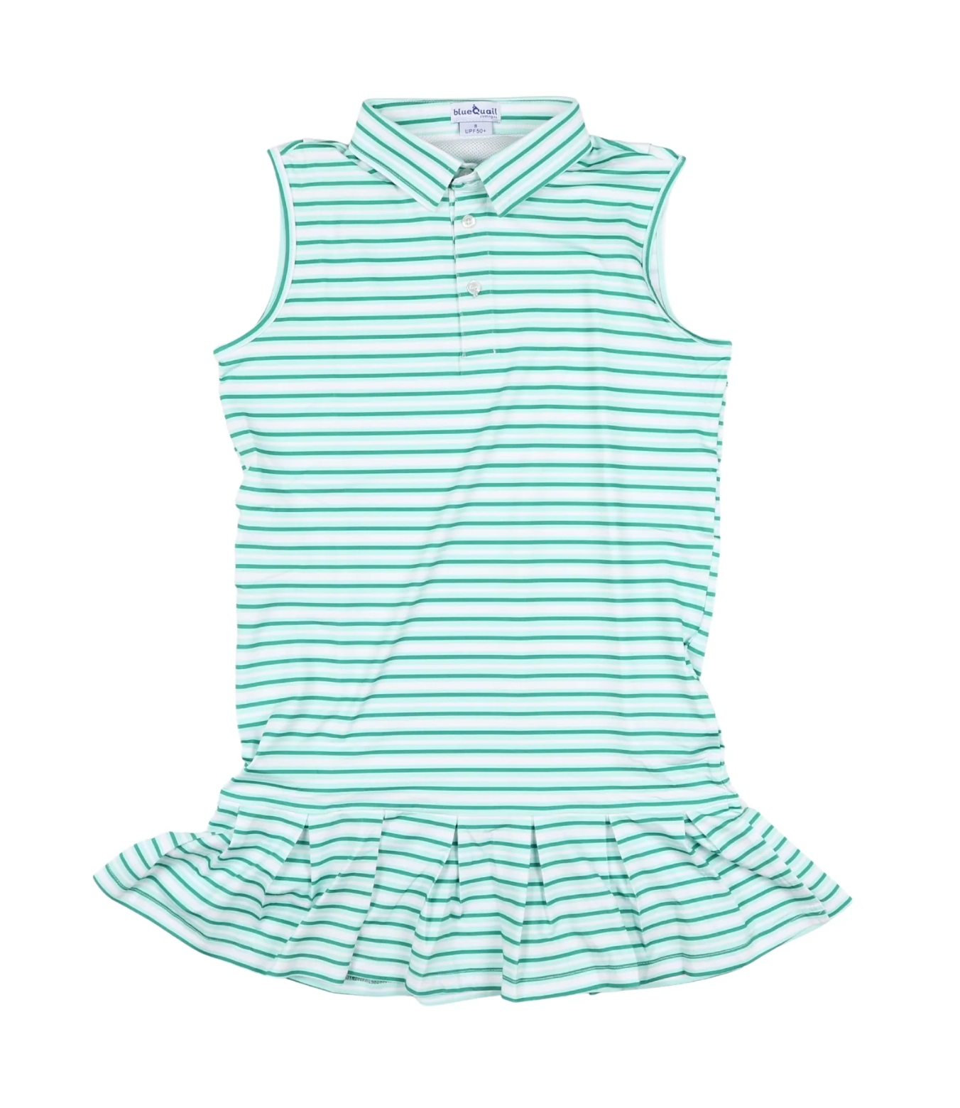 Emerald Stripe Polo Sleeveless Dress