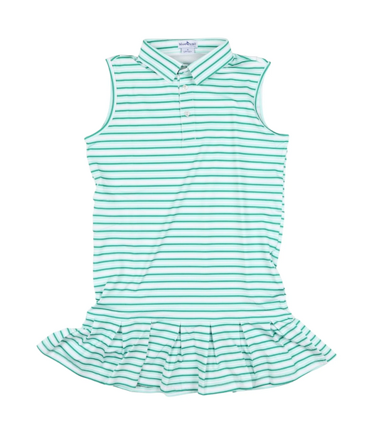 Emerald Stripe Polo Sleeveless Dress